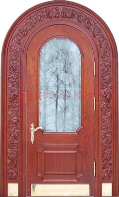 Толстая металлическая арочная дверь со стеклом ДА-20 в Жуковском