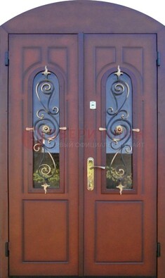 Двухстворчатая стальная дверь Винорит в форме арки ДА-55 в Йошкар-Оле