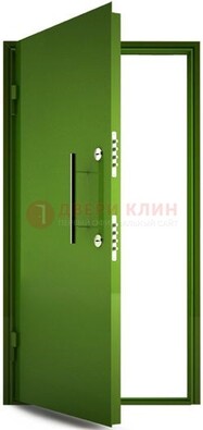 Зеленая металлическая бронированная дверь ДБ-8 в Жуковском