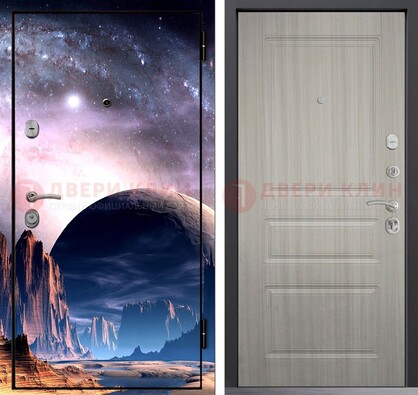 Железная дверь с фотопечатью космоса и планеты ДФ-50 в Жуковском