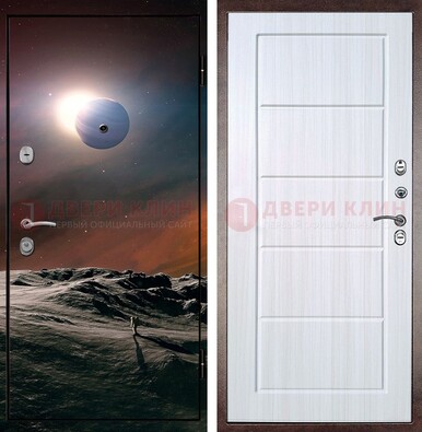 Стальная дверь с фотопечатью планет ДФ-8 в Жуковском