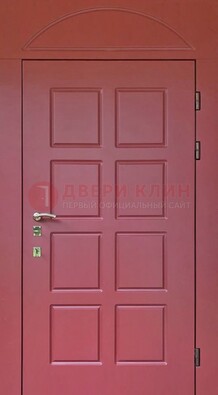 Красная стальная дверь с верхней фрамугой ДФГ-13 в Жуковском