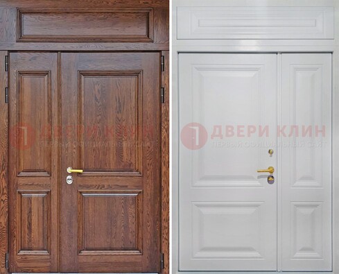 Полуторная стальная дверь с верхней фрамугой ДФГ-14 в Жуковском