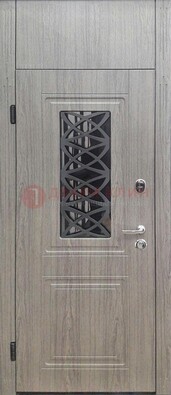 Металлическая дверь Винорит стекло и ковка с фрамугой ДФГ-33 в Жуковском
