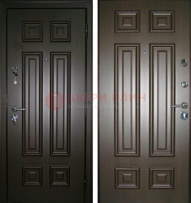 Темная металлическая дверь с МДФ ДМ-136 в квартиру в Жуковском