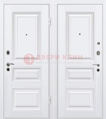 Белая металлическая дверь с МДФ ДМ-179 в Щербинке