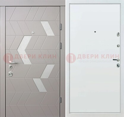 Светлая металлическая дверь с терморазрывом и МДФ панелью ДМ-190 в Жуковском