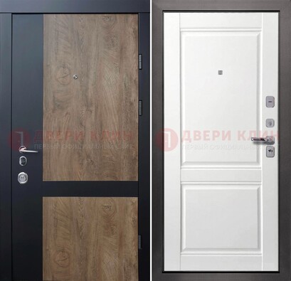 Черно-коричневая входная дверь с терморазрывом и МДФ ДМ-192 в Саранске