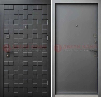 Темная стальная филенчатая дверь с МДФ ДМ-221 в Жуковском