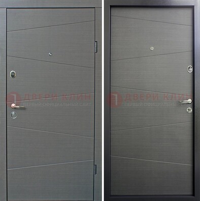 Темная стальная дверь с филенчатой МДФ ДМ-228 в Жуковском