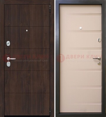 Коричневая стальная дверь МДФ ДМ-234 в Жуковском