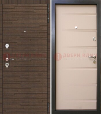 Коричневая  железная дверь c фрезерованной МДФ ДМ-248 в Жуковском