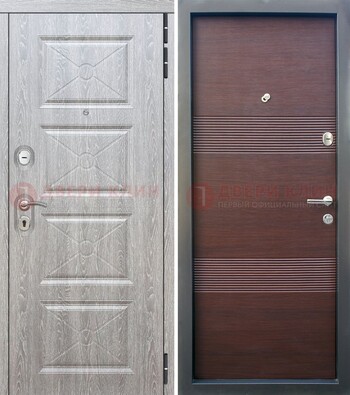 Серая филенчатая входная дверь МДФДМ-252 в Жуковском