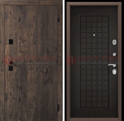 Металлическая коричневая дверь с МДФ темным внутри ДМ-286 в Жуковском