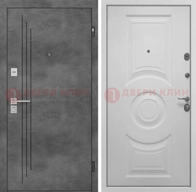 Металлическая серая дверь с МДФ светло-серой внутри ДМ-287 в Жуковском