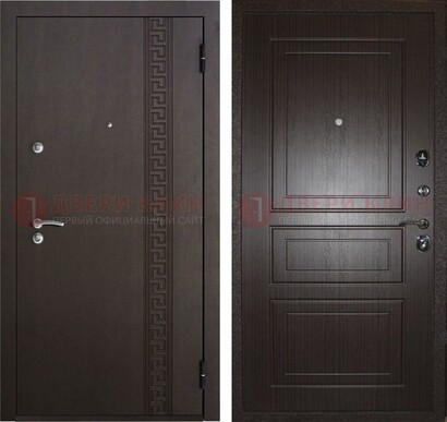 Темная стальная дверь с МДФ в квартиру ДМ-347 в Можайске