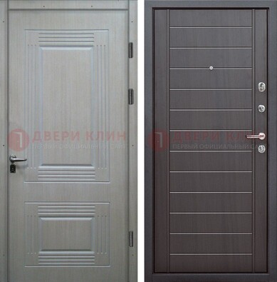 Светлая металлическая дверь с МДФ в квартиру ДМ-355 в Реутове