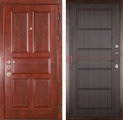 Красная металлическая дверь с МДФ в квартиру ДМ-387 в Жуковском
