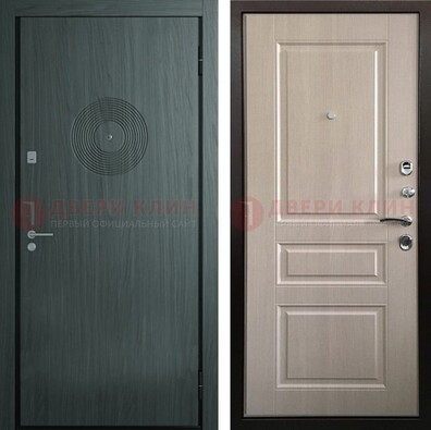 Темная железная дверь с МДФ панелями в квартиру ДМ-389 в Жуковском
