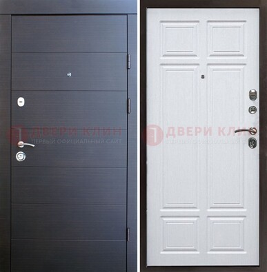 Коричневая железная дверь МДФ белая внутри ДМ-436 в Жуковском