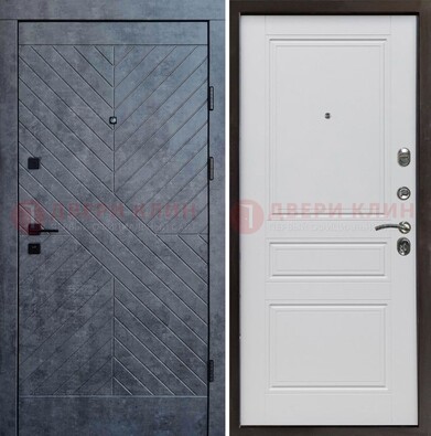 Серая металлическая дверь с декоративной МДФ ДМ-439 в Павловском Посаде