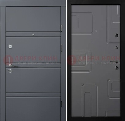 Серая металлическая дверь с МДФ в квартиру ДМ-485 в Жуковском