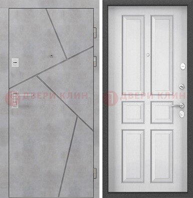 Светлая железная дверь в квартиру с МДФ ДМ-489 в Одинцово