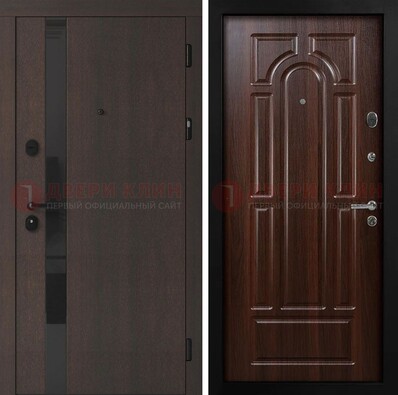 Темная входная дверь с МДФ панелями в квартиру ДМ-499 в Жуковском