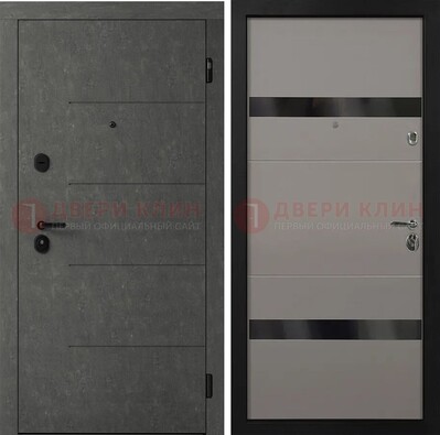 Металлическая дверь с разными МДФ панелями в квартиру ДМ-500 в Железнодорожном