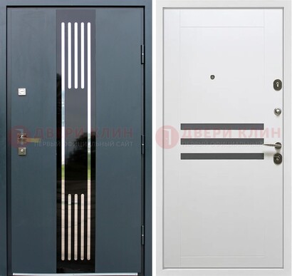 Темная квартирная дверь с разными МДФ ДМ-504 в Севастополе