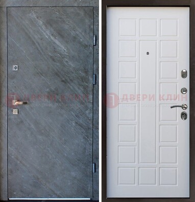 Железная дверь с МДФ серая и белая ДМ-505 в Жуковском