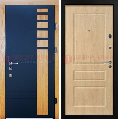 Двухцветная железная дверь с МДФ в квартиру ДМ-511 в Жуковском