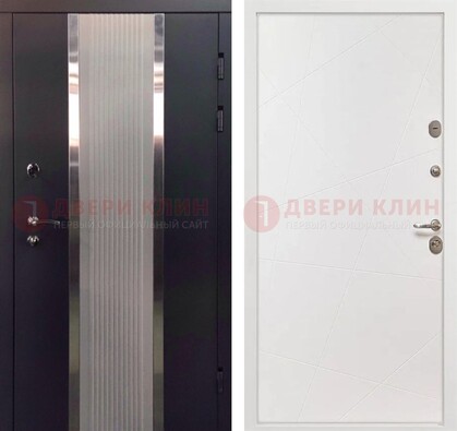 Темная металлическая дверь в квартиру МДФ с двух сторон ДМ-512 в Жуковском