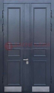 Черная двухстворчатая дверь для улицы с МДФ ДМ-535 в Жуковском