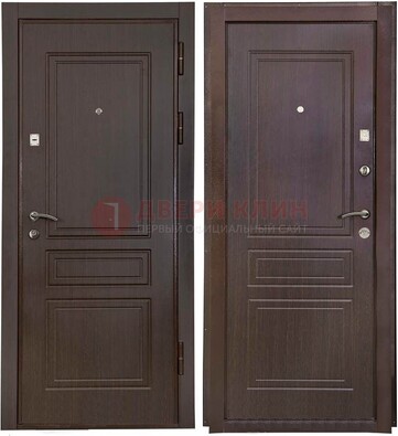 Антивандальная коричневая железная дверь с МДФ ДМ-61 в Жуковском