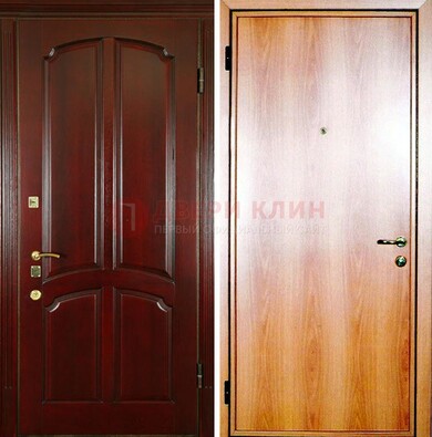 Темная железная дверь с массивом дуба ДМД-13 в Жуковском