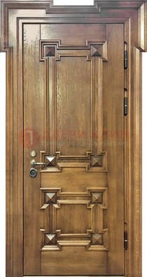 Филенчатая железная дверь с массивом дуба ДМД-56 в Жуковском