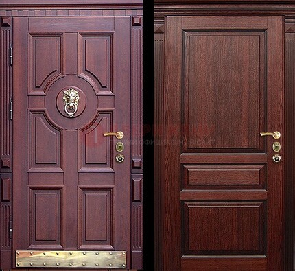 Темная входная дверь с массивом дуба с декоративной вставкой ДМД-6 в Жуковском