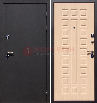 Черная стальная дверь с порошковым окрасом МДФ внутри ДП-102 в Жуковском