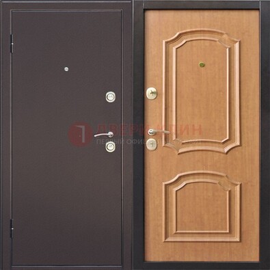 Темная железная дверь с порошковым покрытием ДП-10 в Ногинске