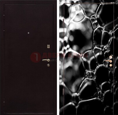 Черная стальная дверь с порошковым окрасом с фотопечатью ДП-158 в Воронеже