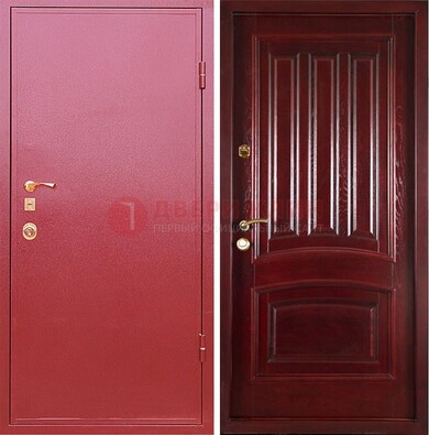 Красная металлическая дверь с порошковым напылением ДП-165 в Жуковском