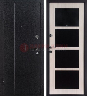 Черная металлическая дверь с порошковым напылением ДП-176 в Жуковском