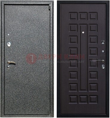 Черная стальная дверь с порошковым покрытием ДП-196 в Жуковском