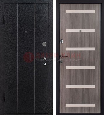 Черная стальная дверь с порошковым окрасом ДП-199 в Волжском