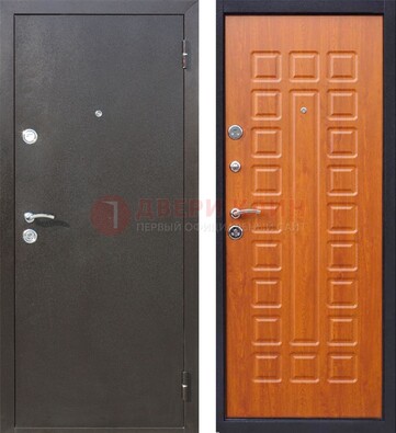 Коричневая стальная дверь с порошковым напылением ДП-202 в Жуковском