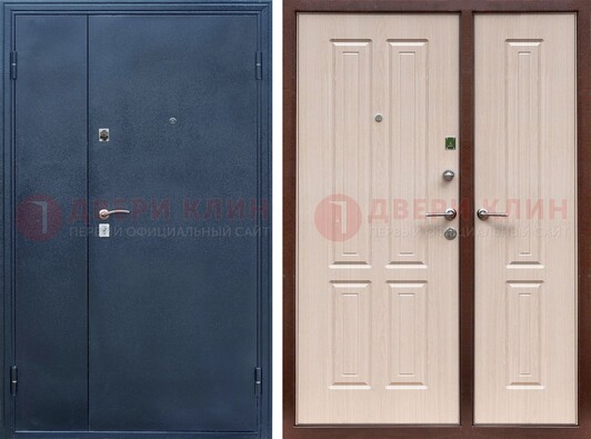 Двустворчатая стальная дверь с порошковым напылением и МДФ ДП-239 в Жуковском