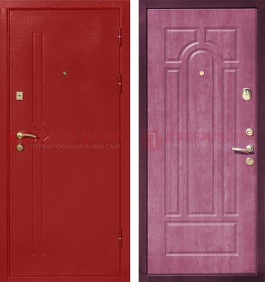 Красная входная дверь с порошковым напылением ДП-240 в Кубинке