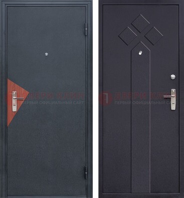 Черная входная дверь с порошковым напылением и узором внутри ДП-241 в Жуковском