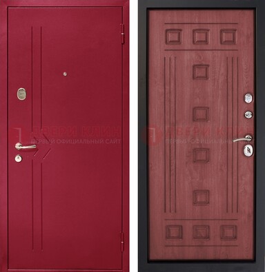 Красная железная дверь с порошковым напылением ДП-242 в Жуковском